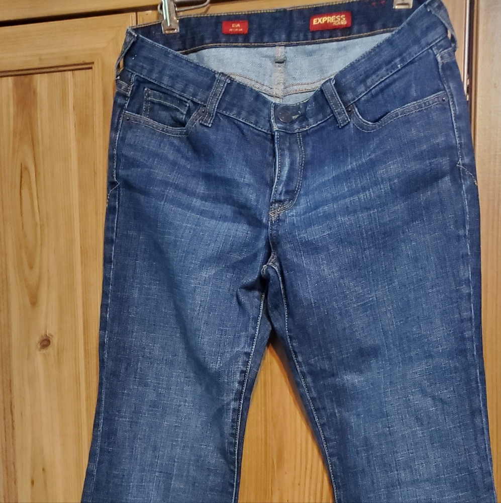 Express Eva Dark Blue Flare Jeans